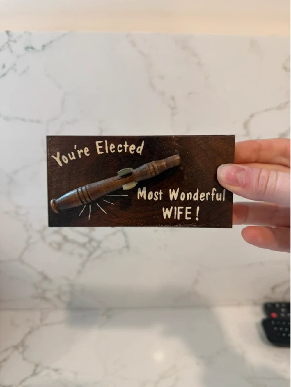 Vintage Mini Wooden Gavel You’re Elected Most Wonderful Wife Novelty Gift